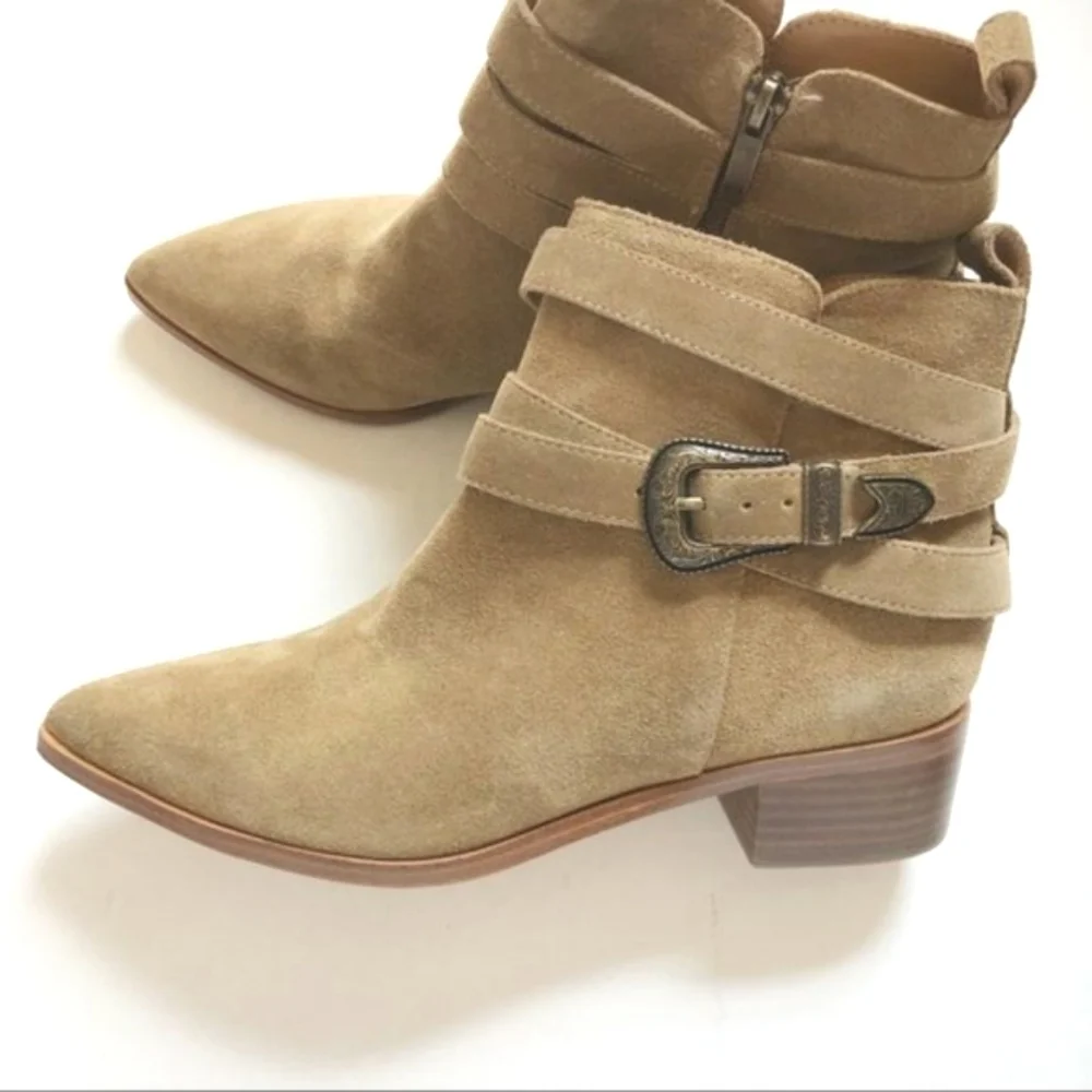 MARC FISHER LTD ML YANDI WOMENS LEATHER EMBELLISHED ANKLE BOOTS 8.5
